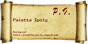 Paletta Ipoly névjegykártya